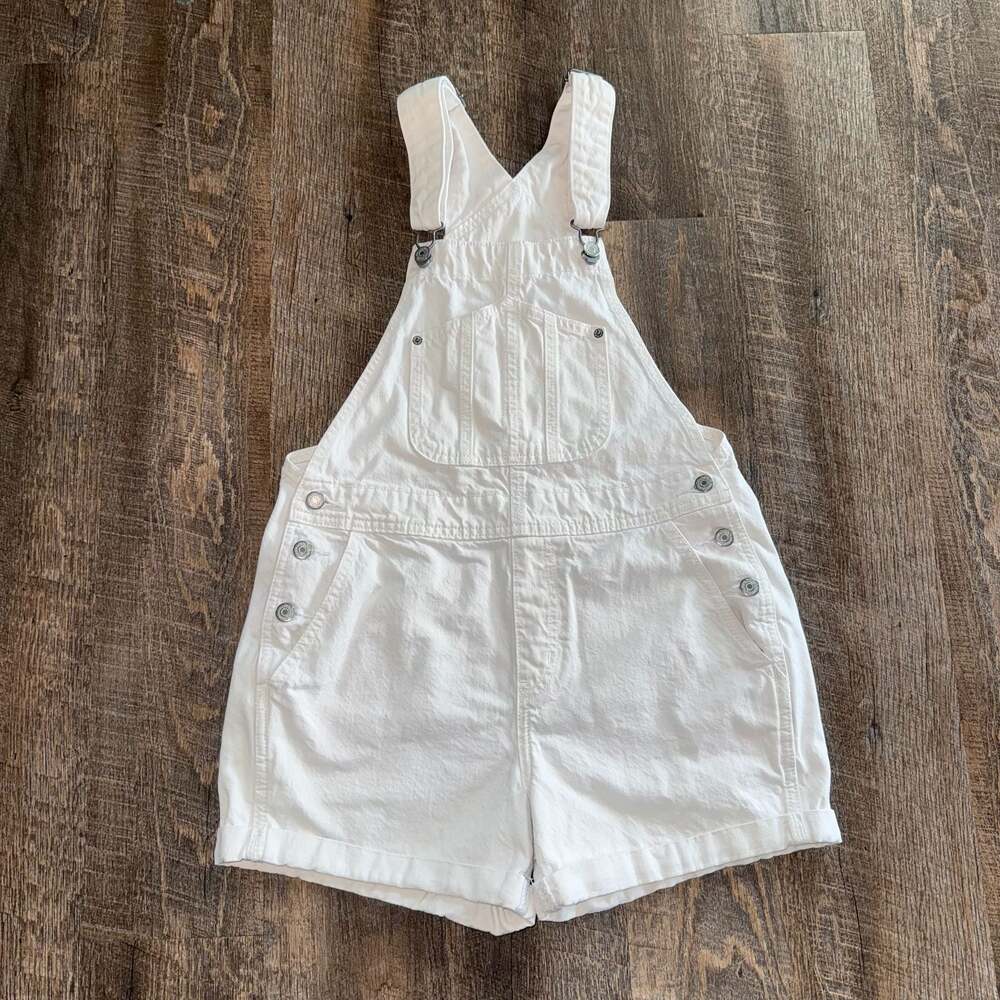Old Navy White Denim Shortalls Overalls